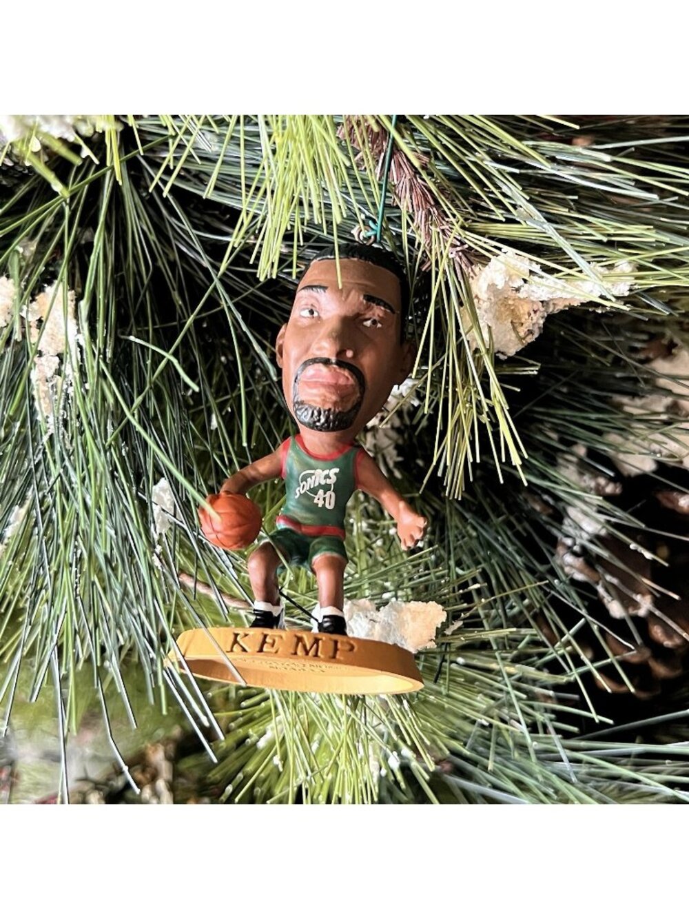 Shawn Kemp Headliners Christmas Tree Ornament Vintage 90's Seattle Super Sonics